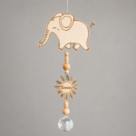 Sonnenfänger aus Holz mit Glaskristall und Anhänger - Motiv Elefant – Bild 2