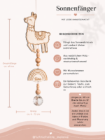 Sonnenfänger aus Holz mit Glaskristall und Anhänger - Motiv Lama – Bild 3